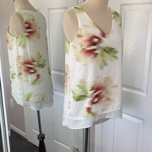 NWT Philosophy Floral Layered Hem Tank Small